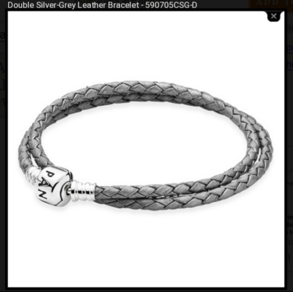 Pandora Jewelry - Pandora gray leather bracelet